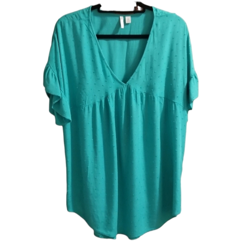Cato green peasant top M